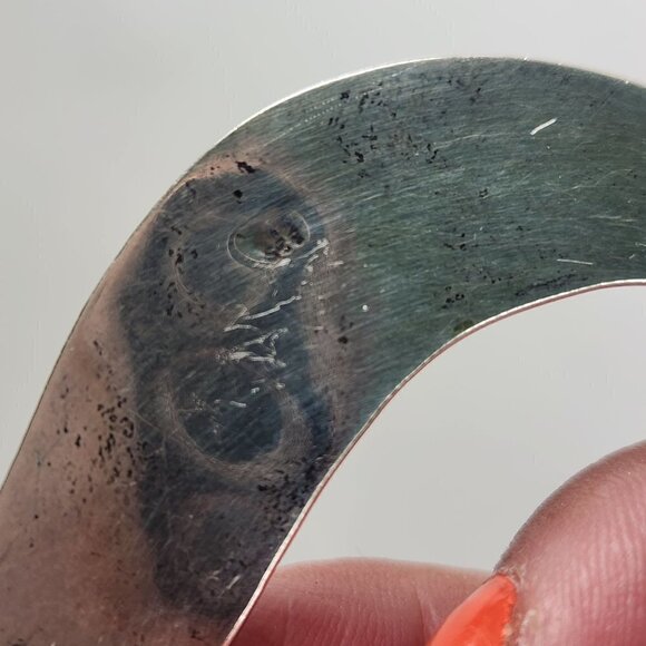 Vintage Modernist Statement Sterling Silver 925 Large Teardrop Brooch - Picture 7 of 7